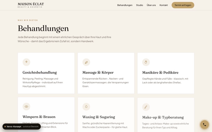 Konzept-Design für einen Beauty- und Kosmetik-Salon